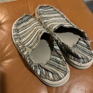 SANUK CABO STRIPE VAGABOND ST FUNK SIDEWALK SURFER SHOES MENS SIZE 11